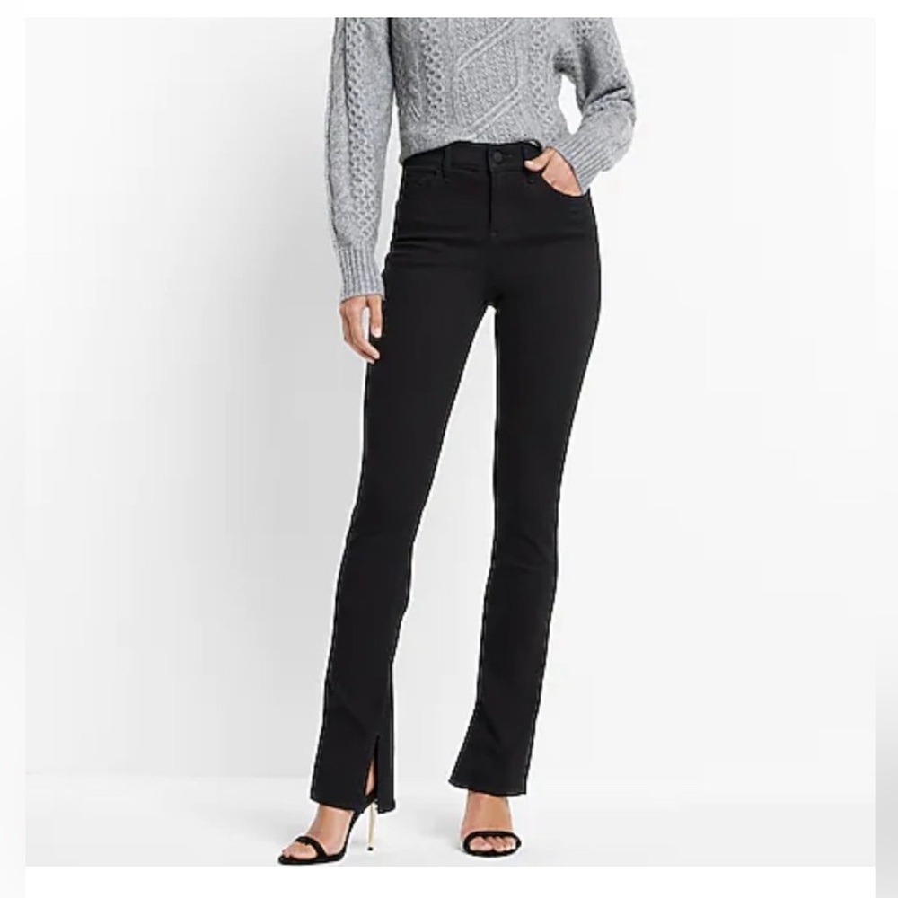 Express Mid Rise Black Rinse Skyscraper Jeans SIZE 2R